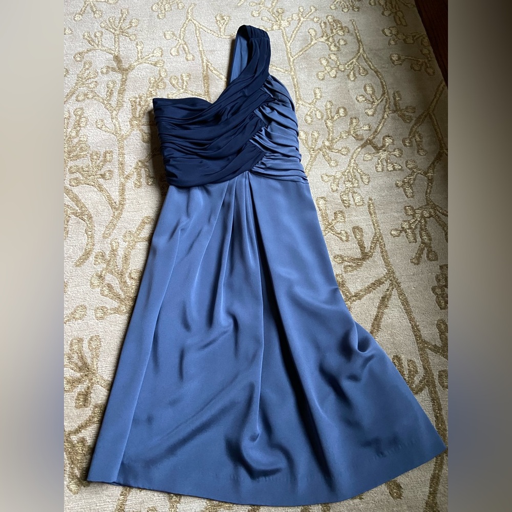 Elegant Blue One-Shoulder Dress